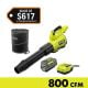 RYOBI 40V HP Brushless 800 CFM Whisper Series Blower with 8.0 Ah Battery, Charger and Lawn and Leaf Bag RY40HPLB01K-AC04313