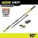 RYOBI 40V HP Brushless 10 in. Cordless Battery Pole Saw with 2.0 Ah Battery and Charger RY40HPPS01K