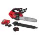 Milwaukee M18 FUEL 14 in. 18V Lithium-Ion Brushless Battery Top Handle Chainsaw Kit with 8.0 Ah Battery & Rapid Charger 2826-21T