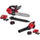 Milwaukee M18 FUEL 14 in. 18V Cordless Electric Battery Powered Top Handle Chainsaw w/ Blower, 12.0 & 8.0 Ah Batteries, Charger 2826-21T-3017-21HD