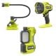 RYOBI ONE+ 18V Cordless Lighting Combo Kit w/ LED Magnetic Task Light, LED Spotlight, & Flexible LED Clamp Light (Tools Only) PCL1309B