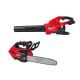 Milwaukee M18 FUEL Dual Battery 145 MPH 600 CFM 18V Lithium-Ion Brushless Cordless Blower w/14 in. Top Handle Chainsaw 2824-20-2826-20T