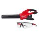 Milwaukee M18 FUEL Dual Battery 145 MPH 600 CFM 18V Lithium-Ion Brushless Cordless Handheld Blower (Tool-Only) w/ Safety Glasses 2824-20-48-73-2010