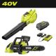 RYOBI 40V 120 MPH 550 CFM Cordless Battery Leaf Blower and 40V HP 16 in. Battery Chainsaw w/ 4.0 Ah Battery and Charger RY40LB01K-RY40HPCW02B