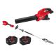 Milwaukee M18 FUEL Dual Battery 145 MPH 600 CFM 18V Brushless Cordless Blower w/ M18 Pole Saw, (2) M18 FORGE 12.0 Batteries 2824-20-3016-20PS-48-11-1813-48-11-1813