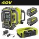 RYOBI 40V 1800-Watt Portable Battery Inverter Power Station & 4-Port Charger w/ 300-Watt Power Source & (2) 6.0 Ah Batteries RYi1802B6-RY40BG02B