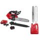 Milwaukee M18 FUEL 14 in. Battery Top Handle Chainsaw Kit w/ 14 in. Chainsaw Bar & Chain Combo, 1 Gallon Bar & Chain Oil 2826-21T-49-16-2820-49-16-2838