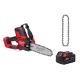 Milwaukee M18 FUEL 18V Lithium-Ion Brushless Battery 8 in. HATCHET Mini Chainsaw w/ M18 5.0 Ah Battery, 8 in. Replacement Chain 3004-20-48-11-1850-49-16-2750