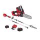 Milwaukee M18 FUEL 18V Lithium-Ion Brushless Battery 8 in. HATCHET Mini Chainsaw w M18 5.0 Ah Battery, M18 FUEL 18 in Pole Saw Kit 3004-20-48-11-1850-3016-21PS