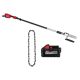 Milwaukee M18 FUEL 10 in. 18V Lithium-Ion Brushless Telescoping Pole Saw, 13 ft. Length, Replacement Chain, M18 6.0 Ah Battery 3013-20-49-16-2759-48-11-1865