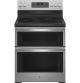 GE Profile - 6.6 Cu. Ft. Freestanding Double Oven Electric True Convection Range w/ No Preheat Air Fry - Wi-Fi - Fingerprint Resistant Stainless Steel