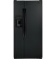 GE - 23.0 Cu. Ft. Side-by-Side Refrigerator w/ Thru-the-Door Ice and Water - High-Gloss Black