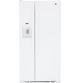 GE - 23.0 Cu. Ft. Side-by-Side Refrigerator w/ Thru-the-Door Ice and Water - High Gloss White