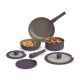 Bella - Fits-anywhere Kitchenware: 8-Piece Ceramic Nonstick Cookware Set with Removable Handles - Plum