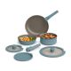 Bella - Fits-anywhere Kitchenware: 8-Piece Ceramic Nonstick Cookware Set with Removable Handles - Surf