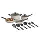 Bella - 12-Piece Ceramic Nonstick Cookware Set - Oatmilk