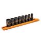 GEARWRENCH Bolt Biter 1/4 in. and 3/8 in. Drive SAE/Metric Impact Extraction Socket Set (8-Piece) 84782