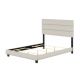 Boyd Sleep Ravenna Upholstered Linen Tri-Panel Channel Headboard Platform Bed Frame, Queen, White RVWH954QN