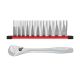 Milwaukee 3/8 in. Drive SAE Deep Well 6-Point Socket Set and 3/8 in. Drive Ratchet (11-Piece) 48-22-9405-48-22-9038