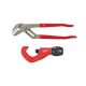 Milwaukee 12 in. Smooth Dipped Grip Jaw Plier set with 1-1/2 in. Constant Swing Copper Tubing Cutter Set 48-22-6552-48-22-4252