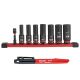 Milwaukee SHOCKWAVE Impact Duty 3/8 in. SAE Deep Impact Rated Socket Set (8-Piece) and 1 Inkzall Jobsite Permanent Marker 49-66-7024-48-22-3100