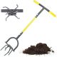 EVEAGE 37 in. T-Handle Tiller Cultivator, Garden Claw Twist Tiller HYZGJ/HWX001