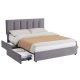 VECELO Upholstered Bed Frame, Gray Queen Metal Frame With 4-Storage Drawers and Adjustable Headboard Platform Bed Frame KHD-CY-QB04-UP-DGRY