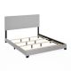 Furinno Pessac Gray Upholstered Frame California King Panel Bed FB19821CKGL