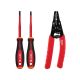 Milwaukee 1000-Volt Insulated Slim Tip Screwdriver Set with 10-18 AWG Comfort Grip Wire Stripper and Cutter (3-Piece) 48-22-2207-48-22-3050