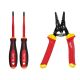 Milwaukee 1000-Volt Insulated Slim Tip Screwdriver Set with 1000-Volt Insulated 10-20 AWG Wire Stripper and Cutter (3-Piece) 48-22-2207-48-22-2214