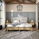 Furniture of America Adin Natural Wood Frame Queen Platform Bed With Boucle Upholstery EC-7232WH-Q