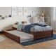 AFI Barcelona Walnut Brown Solid Wood Frame Twin Panel Platform Bed with Twin Trundle AR7888224