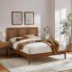 MODWAY Sirocco Rattan and Wood Full Platform Bed in Walnut MOD-7153-WAL