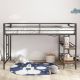 Noble House Ferna Ladder Twin Junior Loft Bunk Bed with Shelves, Metal, Black Cinnamon 111452