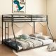 Noble House Gasa Ladder Twin Over Full Bunk Bed, Metal, Black without Mattress 111450