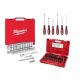 Milwaukee 3/8 in. Drive SAE/Metric Ratchet and Socket Tool Set with 3/8 in. Drive SAE/Metric Impact Socket Set & Screwdriver Set 48-22-9008-48-22-2706-49-66-7009