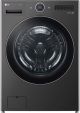 LG - 5.0 Cu. Ft. High-Efficiency Stackable Smart Front Load Washer with Steam and TurboWash 360 - Black steel