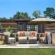 OVIOS Positano Gray 5-Piece Wicker Outdoor Patio Conversation Seating Set with Beige Cushions PGR600