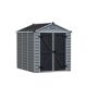 CANOPIA by PALRAM SkyLight 6 ft. W x 8 ft. D Dark Gray Deco Plastic Garden Outdoor Storage Shed 45.7 sq. ft. 704246
