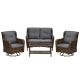 Outsunny Gray 4 Piece PE Wicker Patio Furniture Set with Cushions 860-257V00MB