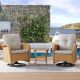 Gymojoy Carlos Natural 3-Pieces Wicker Patio Conversation Set with Off White Cushions SS040-1