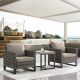 Gymojoy Valenta 3-Piece Gray Wicker Patio Conversaion Set with CushionGuard Gray Cushions PW06370-3