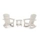 POLYWOOD Grant Park Sand HDPE Plastic 3-Piece HDPE Plastic Adirondack Outdoor Rocking Chair Patio Conversation Set PWS539-1-SA