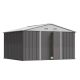 Tozey 10 ft. W x 8.6 ft. D Silver-Gray Storage Shed Galvanized Metal Shed with Lockable Doors 86 sq. ft. T-PS22-0095B-GY