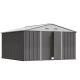 Tozey 10 ft. W x 10 ft. D Silver-Gray Storage Shed Galvanized Metal Shed with Lockable Doors 100 sq. ft. T-PS22-0096B-GY