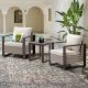 JOYSIDE 3-Piece Wicker Outdoor Lounge Chairs Patio Conversation Set with Metel Frame and Beige Cushions M27M30-BGE-THD