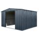 Arrow 10 ft. x 10 ft. Grey Metal Storage Shed With Gable Style Roof 92 Sq. Ft. RMA1010CLDSP