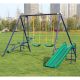 Tatayosi Outdoor Swing Set,Heavy-Duty Metal Swing Sets with Slide and Seesaw P-DJ-89S00001