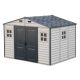 Duramax Building Products DuraMax 10.5 ft. x 8 ft. Woodside Plus Plastic Shed with Double Doors (85 sq. ft.) 30227
