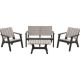NICE C 4-Piece HIPS Wood Texture Patio Conversation Seating Set HD-SUKE-4PC